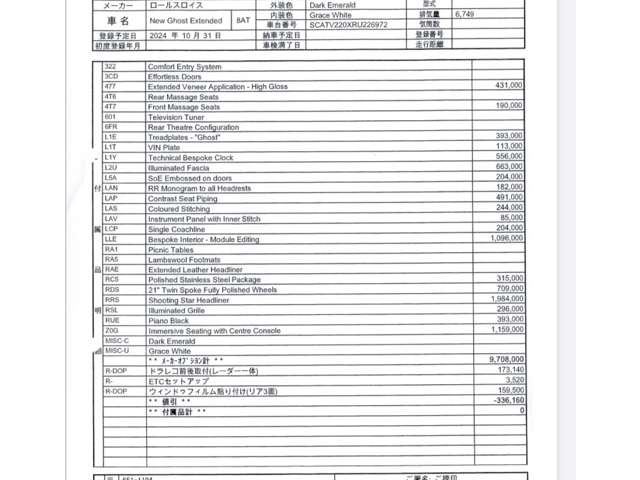 2024 Rolls-Royce ゴースト Extended 4WD auction photo 2
