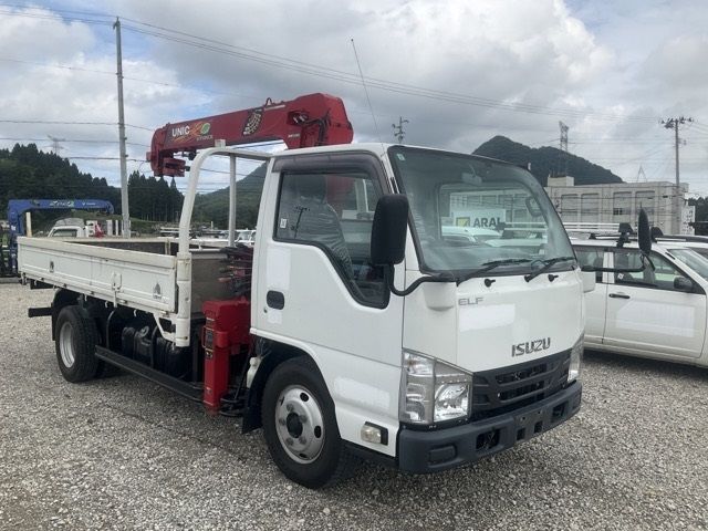 2018 Isuzu Elf Flat crane, 3-stage Japan auction vehicle