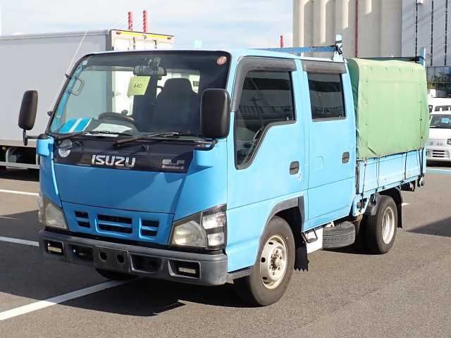 Japan Auction Vehicles 13 2005 Isuzu Elf 1.6T Wキャブ 幌付 auction photo