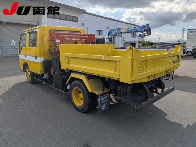2003 Isuzu Elf ワイド Wキャブ3ダンクレーン ダンプ auction photo 2
