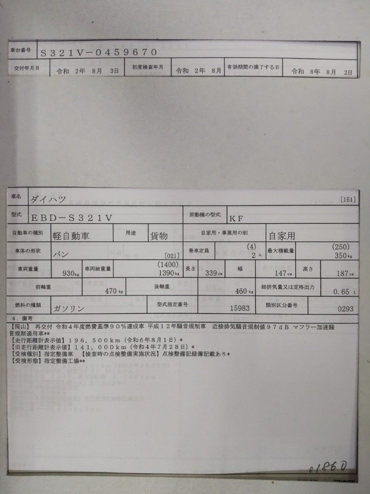 2020 Daihatsu ハイゼット カーゴ auction photo 9
