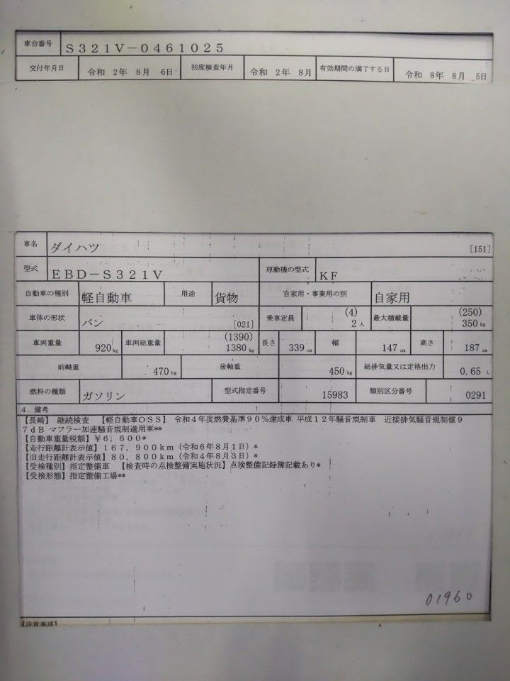 2020 Daihatsu ハイゼット カーゴ auction photo 9