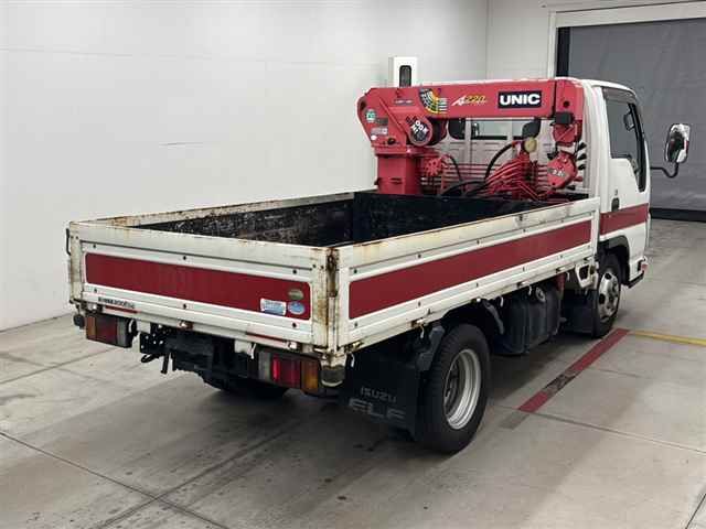 2014 Isuzu Elf Flatbed 2t 3-dan crane auction photo 5