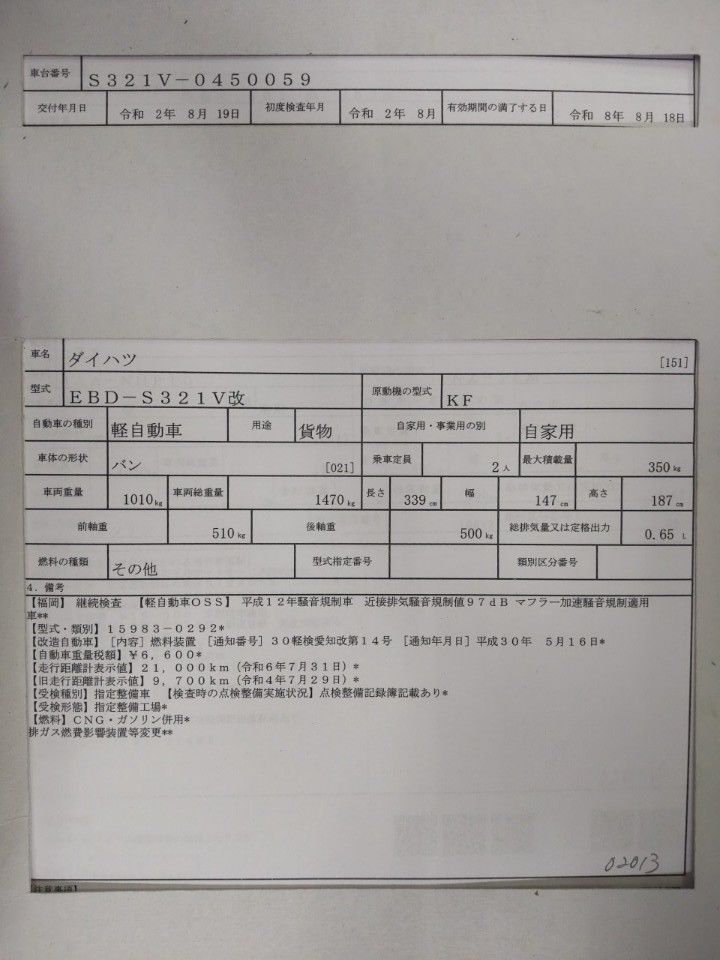 2020 Daihatsu ハイゼット カーゴ auction photo 9