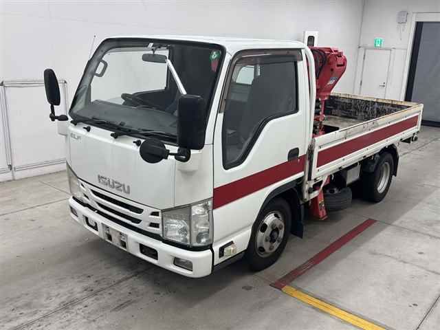 2014 Isuzu Elf ヒラボディ 2t 3ダンクレーン auction photo 4