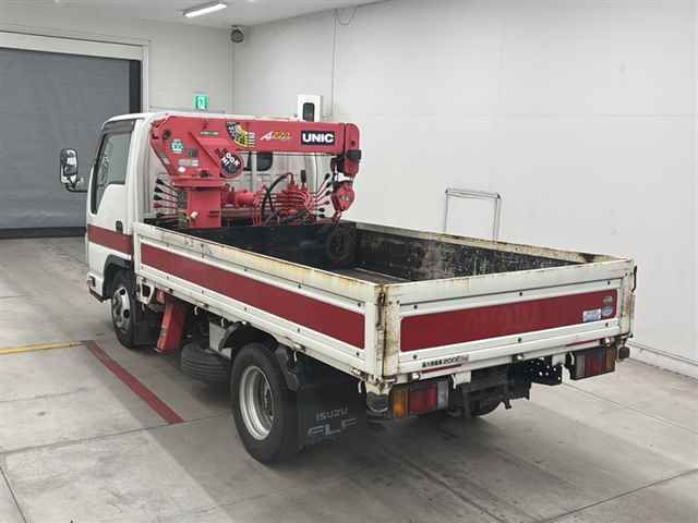 2014 Isuzu Elf ヒラボディ 2t 3ダンクレーン auction photo 2